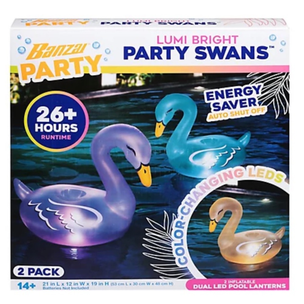 Banzai Party Lumi Bright Party
Swans - 2 Count